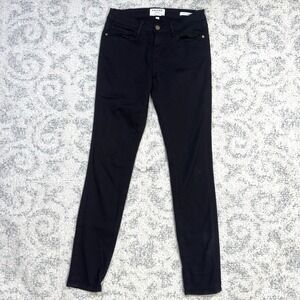 Frame Le Skinny de Jeanne Jeans Women's Size 27 Black Flim Noir‎ Stretch Ankle